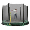 In-ground trampoline with enclosure and green pad D305cm