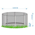 In-ground trampoline with enclosure and green pad D426cm