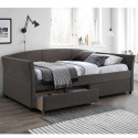 Voodi GENESIS 90x200cm, madratsiga HARMONY UNO, hall, 98x220xH78cm, MDF, polüesterkangas
