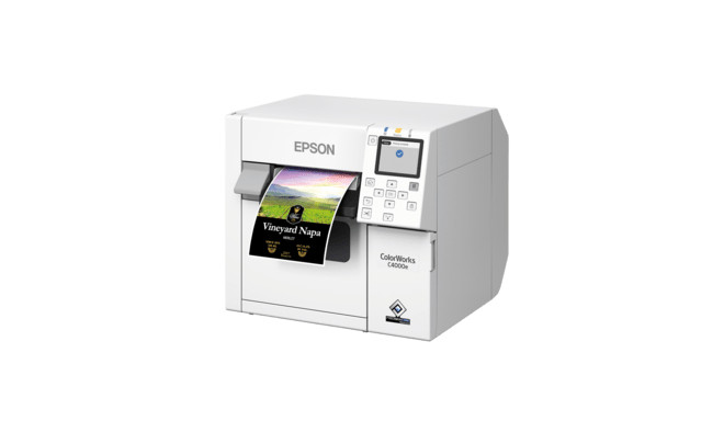 Epson ColorWorks C4000, Matt Black Ink, cutter, ZPLII, USB, Ethernet