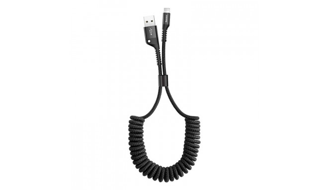 Cable Spring type USB A plug - IP Lightning plug 1.0m 2A black BASEUS