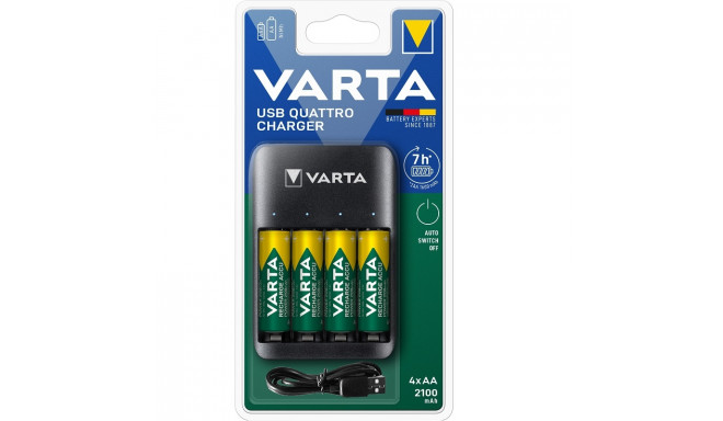 Akupatarei laadija Varta 57652 USB + 4x 2100mAh