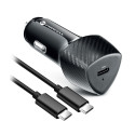 FORCELL CARBON car charger Type C 3.0 PD20W CC50-1C black (Total 20W) + cable for Type C PD60W