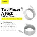 BASEUS cablel USB to Type C 2,4A Simple Wisdom TZCATZJ-02 1,5 meter white 2 pcs in set