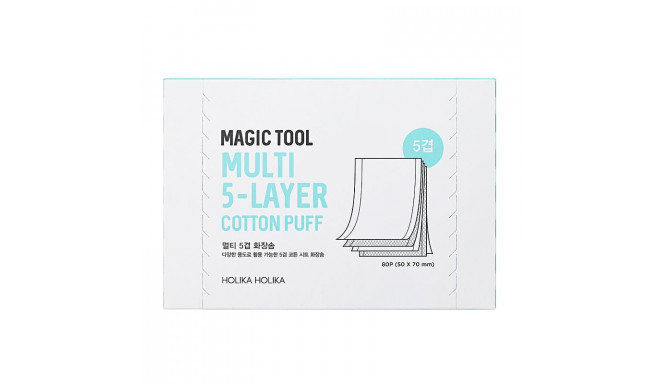 Holika Holika Многослойные хлопковые салфетки Magic Tool Multi (5-Layer) Cotton Puff 80 шт