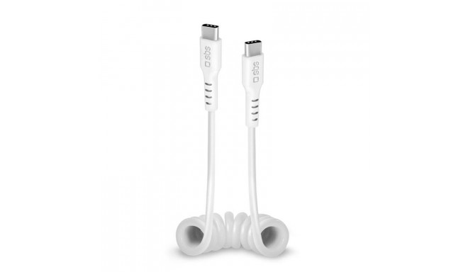 Cable SBS Coiled USB-C/USB-C 17-100cm White