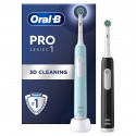 Braun Oral-B Pro Seeria 1, 2 tk, sinine/must - Elektriliste hambaharjade komplekt