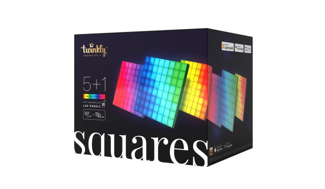 Twinkly valguspaneel Squares 7tk/0,2x0,2m/IP20