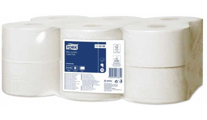 Toilet paper Tork Universal Mini Jumbo T2, 2 layers, 9.1cm x 150m, white 12 pcs