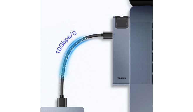 Baseus CAHUB-L0G 7 in 1 Приставка для MacBook | HDMI | 2 x USB 3.0 | USB-C | RJ45 | SD | Micro SD Th
