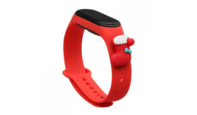 Strap Xmas Wristband for Xiaomi Mi Band 4 / Mi Band 3 Christmas Silicone Strap Bracelet Red (Sock)