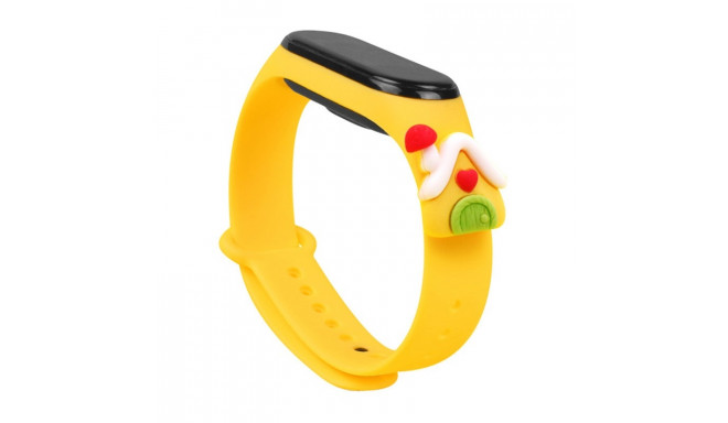 Strap Xmas Wristband for Xiaomi Mi Band 4 / Mi Band 3 Christmas Silicone Strap Bracelet Yellow (hous