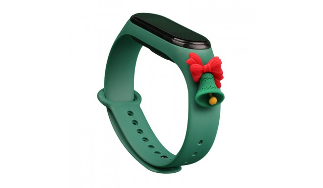 Strap Xmas Wristband for Xiaomi Mi Band 6 / Mi Band 5 Christmas Silicone Strap Bracelet Dark Green (