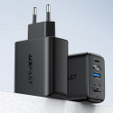 Acefast 2in1 charger GaN 65W USB Type C / USB, adapter HDMI adapter 4K @ 60Hz (set with cable) black