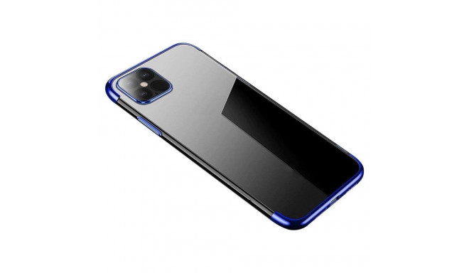 Clear Color case TPU gel cover with a metallic frame for Samsung Galaxy S22 + (S22 Plus) blue