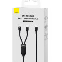 Baseus Flash Series Ⅱ Kabel pro rychlé nabíjení 2v1 USB-C – 2xUSB-C 100W 1,5m černý