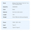 Baseus Flash Series Ⅱ Kabel pro rychlé nabíjení 2v1 USB-C – 2xUSB-C 100W 1,5m černý