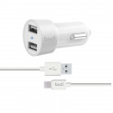 Budi - 2 USB car charger with LED indicator+lightning cable