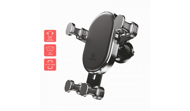 Crong Gravity Auto-Lock Car Holder – Uchwyt samochodowy grawitacyjny do telefonu 4,7”-6,5” (czarny)