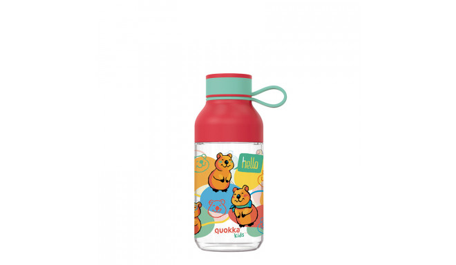 Quokka Ice Kids with strap - Butelka na wodę z tritanu 430 ml z paskiem (Happy Quokka)