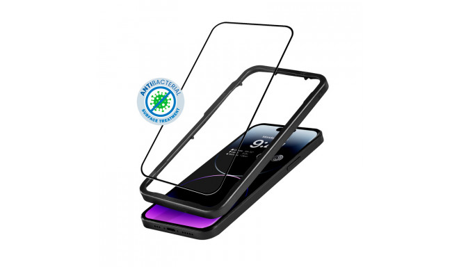 Crong Anti-Bacterial 3D Armour Glass - Szkło hartowane 9H na cały ekran iPhone 14 Pro Max + ramka in
