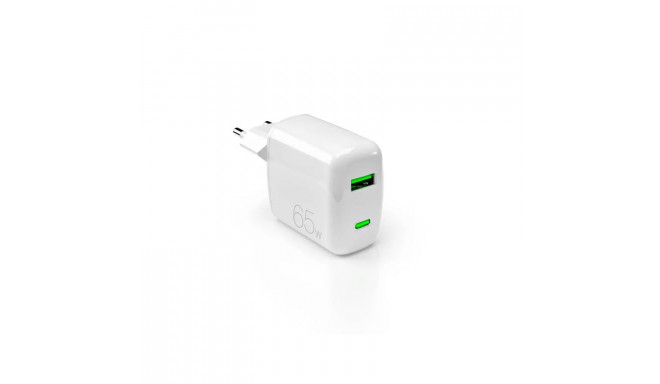 PURO MiniPro Wall Charger GaN - Ładowarka sieciowa 1 x USB-C & 1 x USB-A 65W PD (biały)