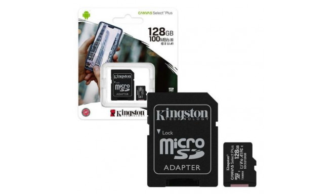 Kingston mälukaart microSDXC 128GB Canvas Select Plus Class 10 + adapter (SDCS2/128)