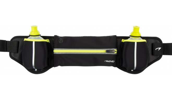 Hip bag with bottles AVENTO 44RA Black/Fluorescent yellow