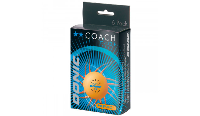 Table tennis ball DONIC P40+ Coach 2 star  6 pcs Orange