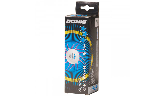 Table tennis ball DONIC P40+ 3star ITTF 3pcs White