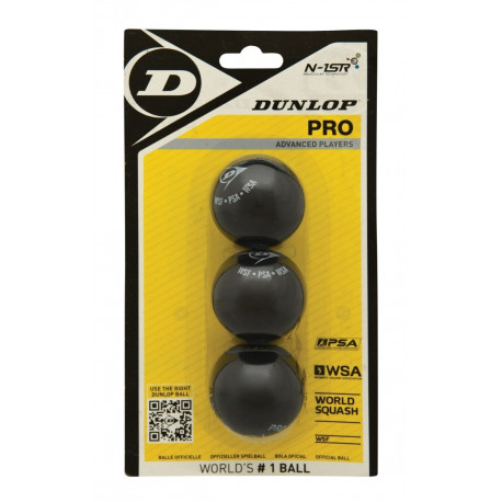 Squash ball Dunlop PRO WSF/PSA Official, 3-blister