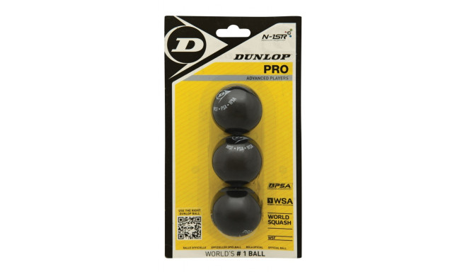 Squash ball Dunlop PRO WSF/PSA Official, 3-blister