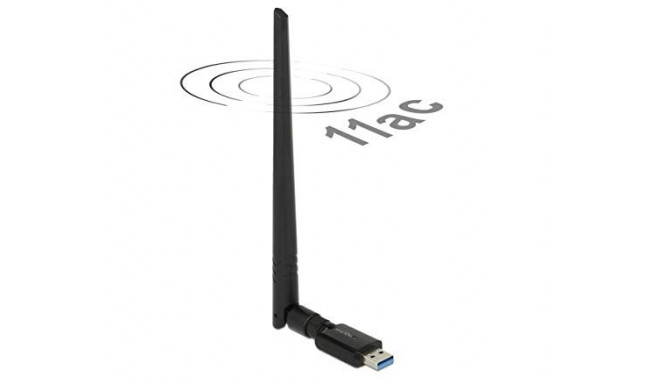 DeLOCK 3.0 Dualband WLAN + antenna - WLAN ac/a/b/g/n Stick 867+ Mbps ext