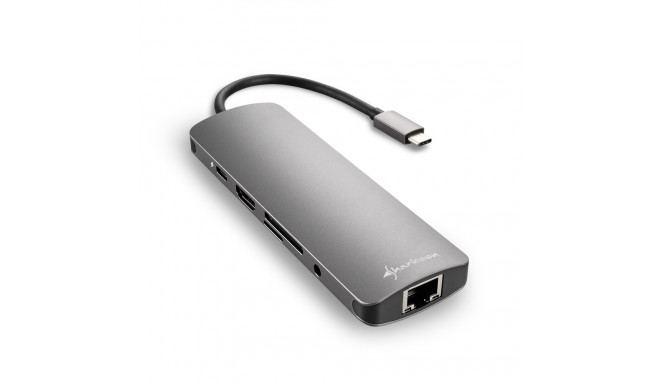 Sharkoon USB 3.0 Type C Combo Adapter - dark grey