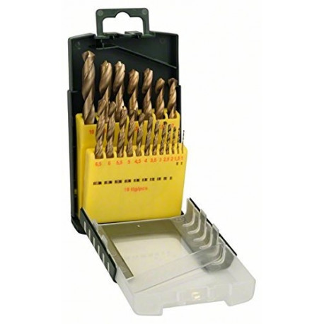 Bosch HSS-TiN metal drill set, 19 items (green)