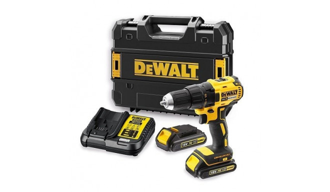 DeWalt cordless drill DCD708D2T, 18 Volt (yellow / black, T-STAK box, 2x Li-ion battery 2.0 Ah)
