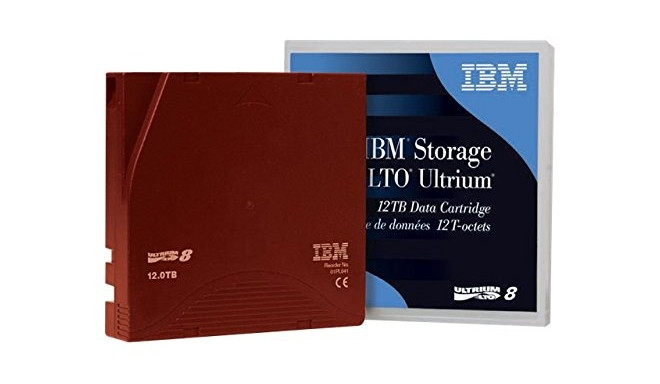 IBM LTO8 medium 30 TB, streaming media (dark red)