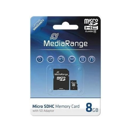 Media Range 8 GB microSD, memory card (black, Class 10)