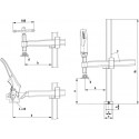 BESSEY clamping element TWV28 300/175 lever - for welding tables variable projection