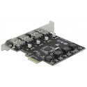 DeLOCK PCIe x1 K 4x ext USB-A BU SS USB - 90509