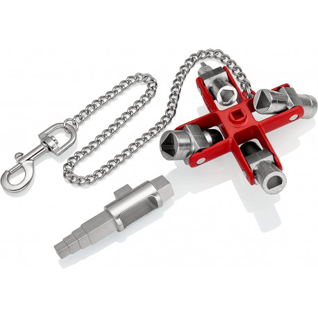 Universal-Schlüssel "Bau" 00 11 06 V01 (silber/rot, für gängige Schränke und Absperrsysteme)