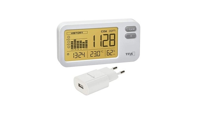 TFA Dostmann CO2 monitor AIRCO2NTROL COACH 31.5009, CO2 measuring device (white)