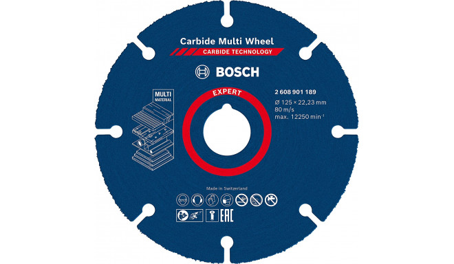 Bosch EXPERT Carbide MultiWheel cutting disc, O 125mm (for angle grinders)