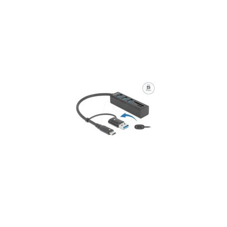Delock 4P USB 3.2 Gen1+SD/mSD+USB-C/A - 63859