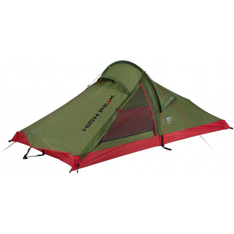 High Peak single arch tent Siskin 2.0 LW (olive green/red, lightweight tent, model 2022)