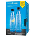 SodaStream glass bottle DUO, 1 liter, pack of 2, jug (transparent/black, for DUO bubbler)