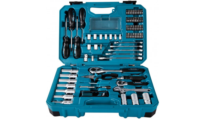 Makita Tool set E-08458, 1/2, 1/4 and 3/8 (blue, 87 pieces, with 2 reversible ratchets)