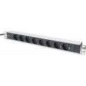 Brennenstuhl Alu-Line 10  4-way, power strip (black/silver, 1U)