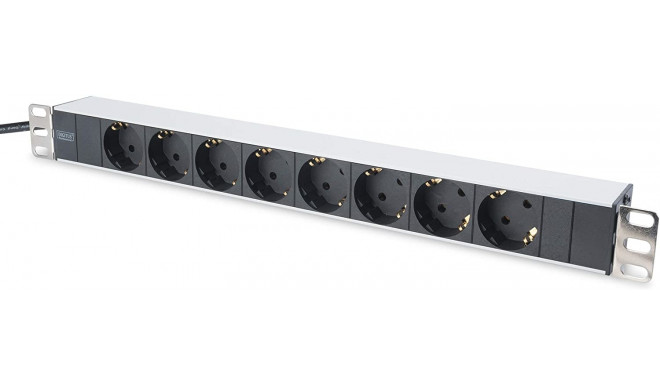 Brennenstuhl Alu-Line 10  4-way, power strip (black/silver, 1U)