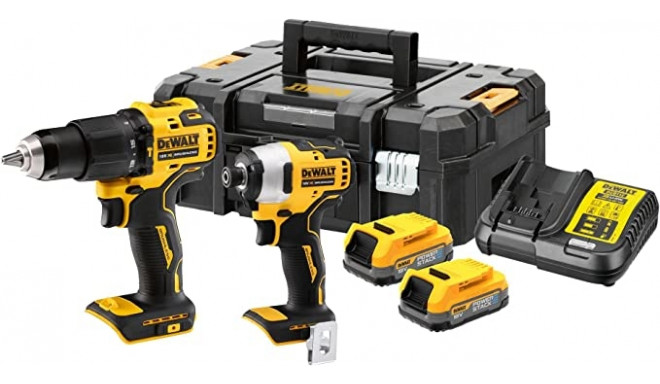 DeWALT POWERSTACK battery combo pack DCK2062E2T, 18 volts, with impact wrench, impact drill (yellow/